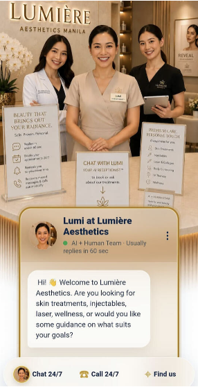 Lumière Aesthetics Manila AI receptionist preview