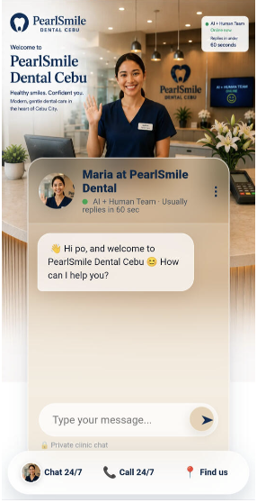 PearlSmile Dental Cebu AI receptionist preview