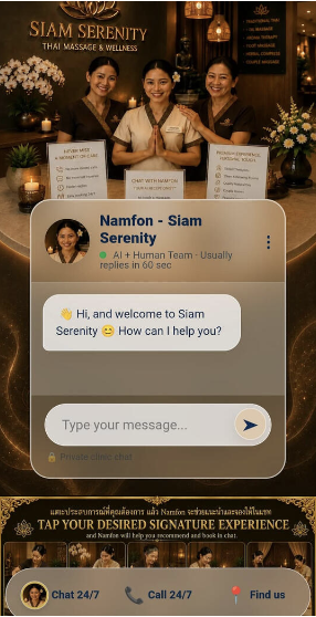Siam Serenity AI receptionist preview